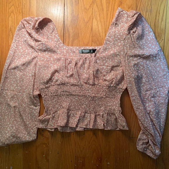 Missguided Tops - Missguided Blush Square-Neck Blouse